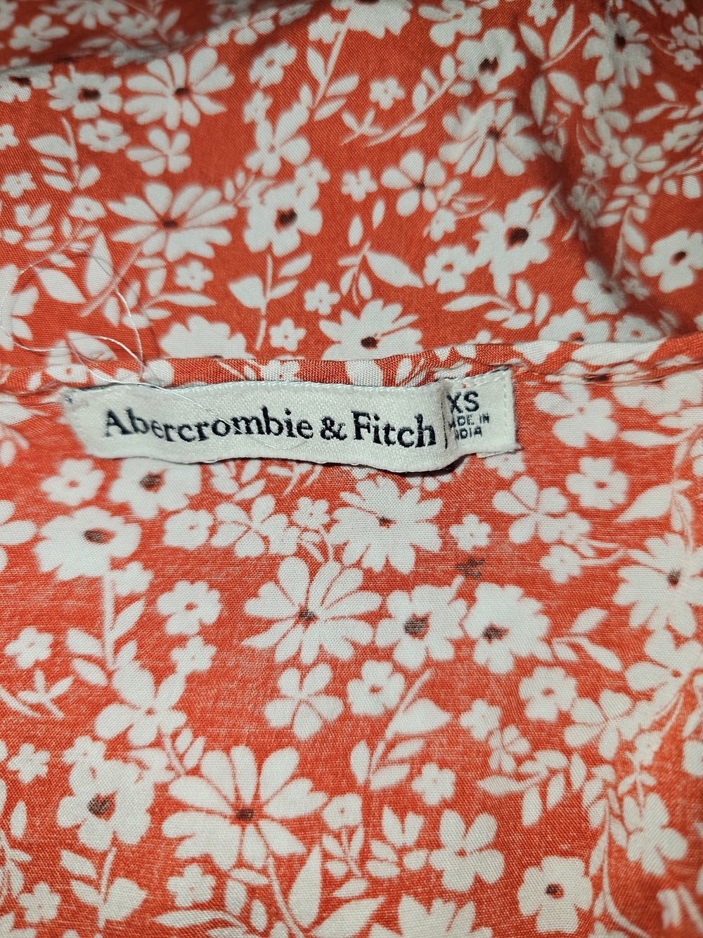 Abercrombie & Fitch red & white floral mini dress with ruffle sleeves and tie wa